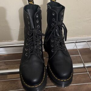 Doc Martens Black Leather Lace-Up Boots